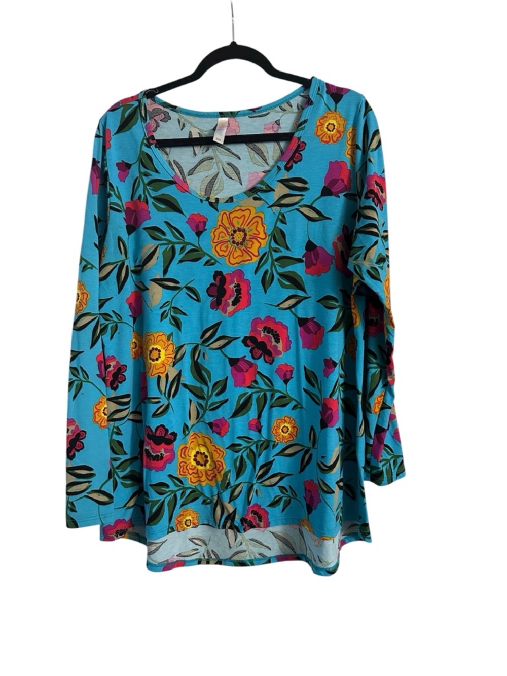 Lularoe Blue Floral Long Sleeve Top Size 2XL